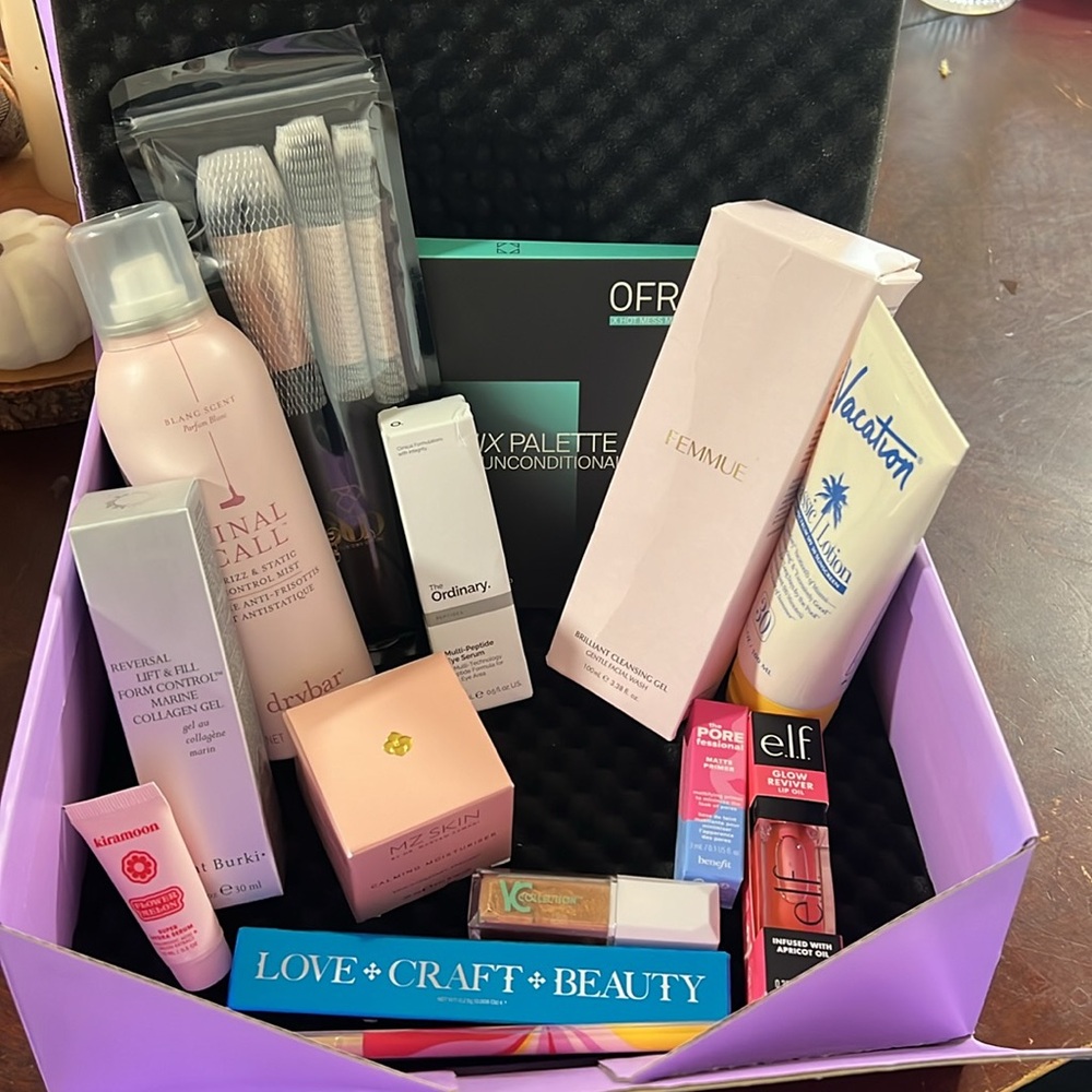 NIB Box lot of skincare/ makeup Kat Burki, Ofra, MZ Skin, BYOD -over $500 value